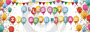Colored Confetti Balloons Festoons Header Alles Gute Zum Geburtstag photo