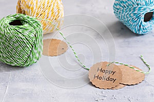 Colored cords, present wrapping and packing material