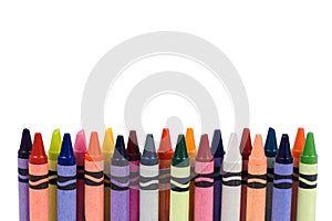 Colored crayons