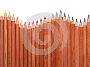 Colored crayons