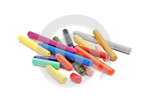 Colored crayons