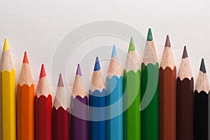 Colored crayons