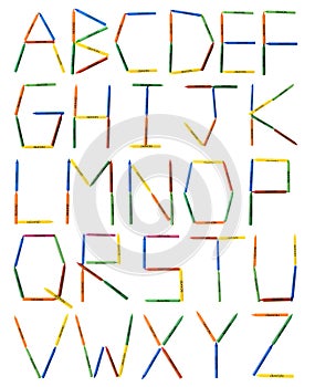 Colored Crayons Alphabet