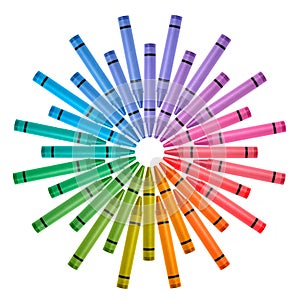 Colored Crayons Color Wheel