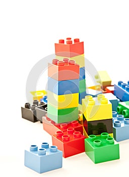 Colored cube play blocks