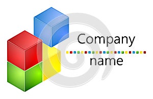 Colored cubes 3D logo