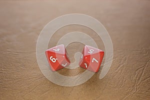 Colored cubes on table top