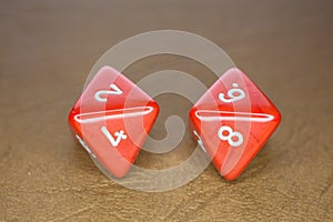 Colored cubes on table top