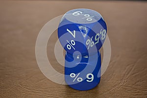 Colored cubes on table top