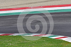 colored curbs on a racing track