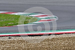 colored curbs on a racing track