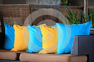 Colored cushions