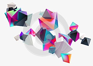 Colored 3D pyramids.