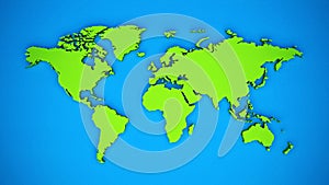 Colored 3D world map theme