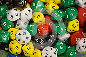 Colored d10 dice