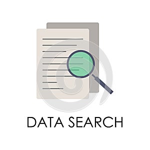 colored data search illustration. Element of marketing and business flat for mobile concept and web apps. Isolated data search