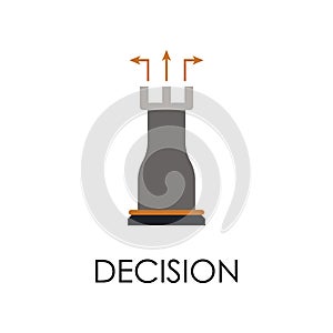 colored decision illustration. Element of marketing and business flat for mobile concept and web apps. Isolated decision flat can
