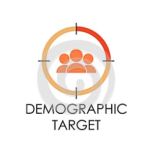 colored demographic target illustration. Element of marketing and business flat for mobile concept and web apps. Isolated