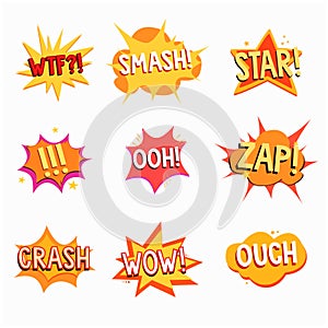 Colored Dialog Clouds with Pop Art Style