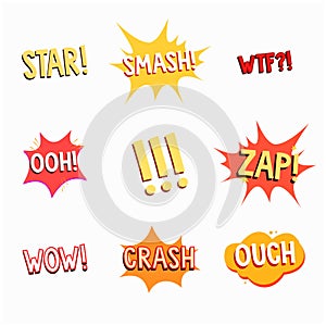 Colored Dialog Clouds with Pop Art Style