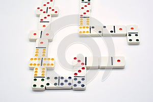 Domino chips isolated on white background photo