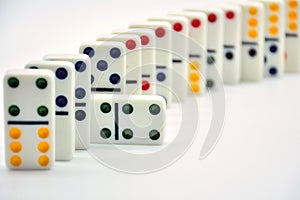 Domino chips isolated on white background photo