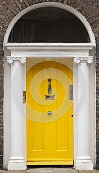 Colored door in Dublin from Georgian times (18th century)