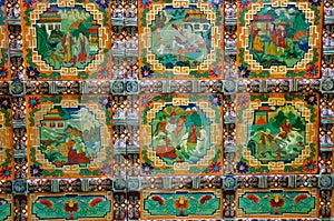 Colored drawing lacquer of Tibet tradtional style