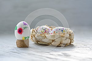 Colored drawings on Easter eggs