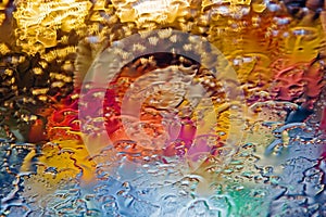 Colored drops on the glass