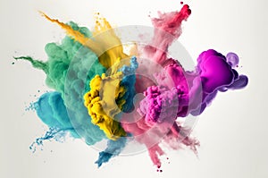 Colored dust clouds mixing in an explosion