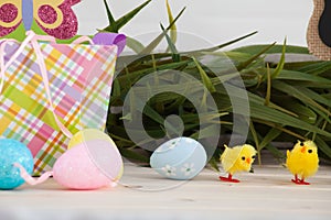 Colored easter eggs background