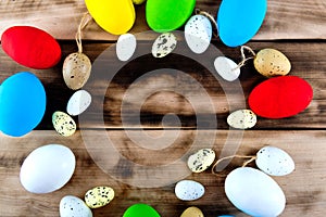 Colored easter eggs background.