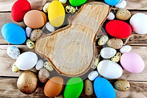 Colored easter eggs background.