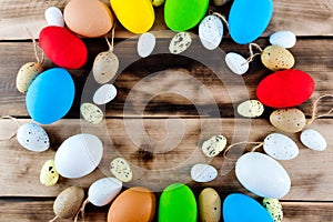 Colored easter eggs background.