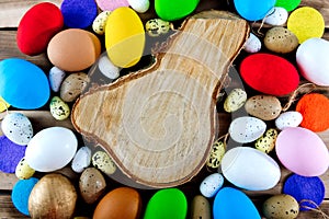 Colored easter eggs background.