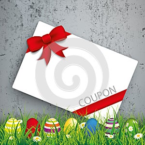 Colored Easter Eggs Grass Coupon Concrete