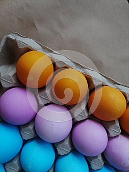Colored Easter eggs. holiday of the resurrection of Christ. multi-colored eggs. Spring