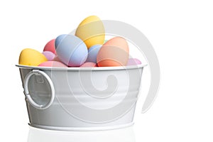 Colored easter eggs isolated on white
