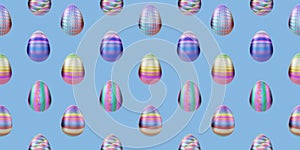 Colored easter eggs seamless pattern background