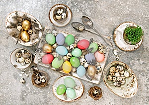 Colored Easter eggs Table decoration