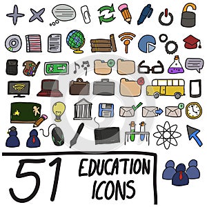 Colored education icons