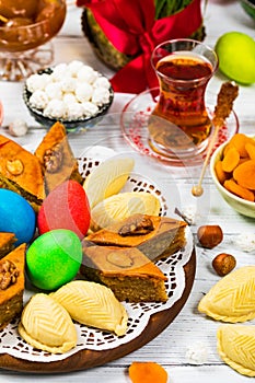 Colored eggs, wheat springs and sweet pastry for Novruz Holiday in Azerbaijan