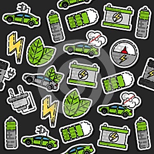 Colored electric car pattern