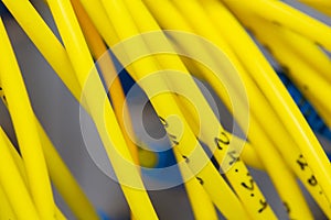 Colored electrical cables and wires Abstract blurred image for use as a background