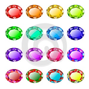 Colored faceted stones