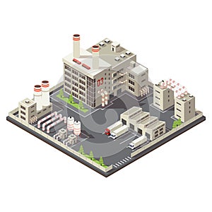 Colored Factory Industrial Area Isometric
