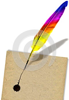 Colored feather pen
