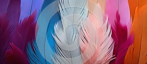 colored feathers, ai generated.