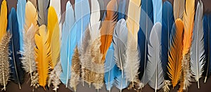 colored feathers, ai generated.